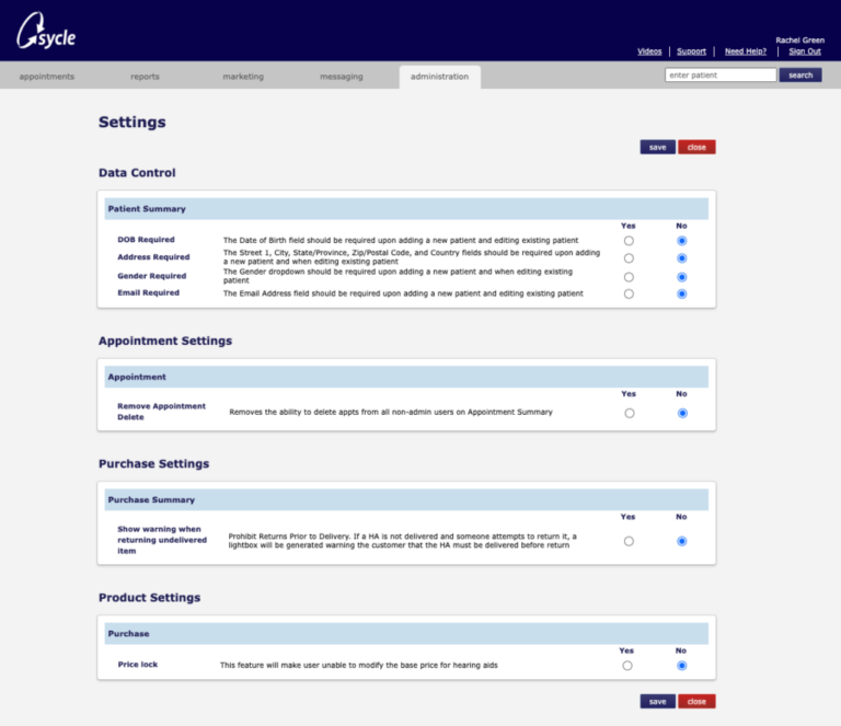 Audiology Back Office Management Software Sycle