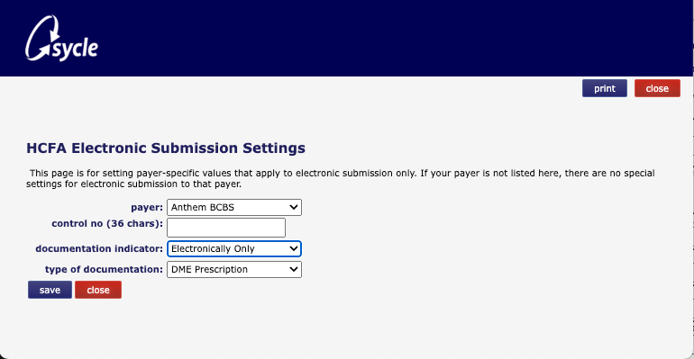 eClaims settings